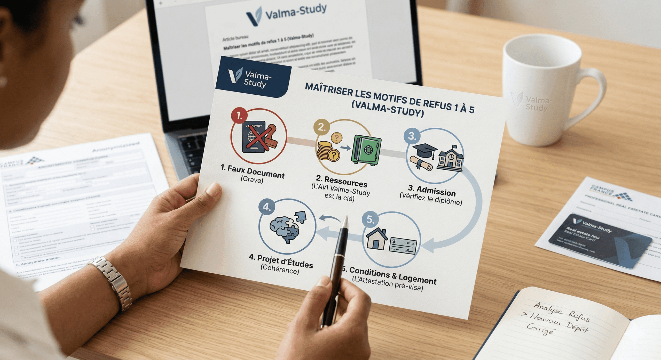 Refus de visa étudiant : comprendre les motifs 1 à 5